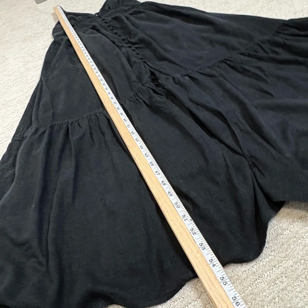 Abercrombie & Fitch Black Linen Blend Empire Sundress Size Large Tall Maxi Dress